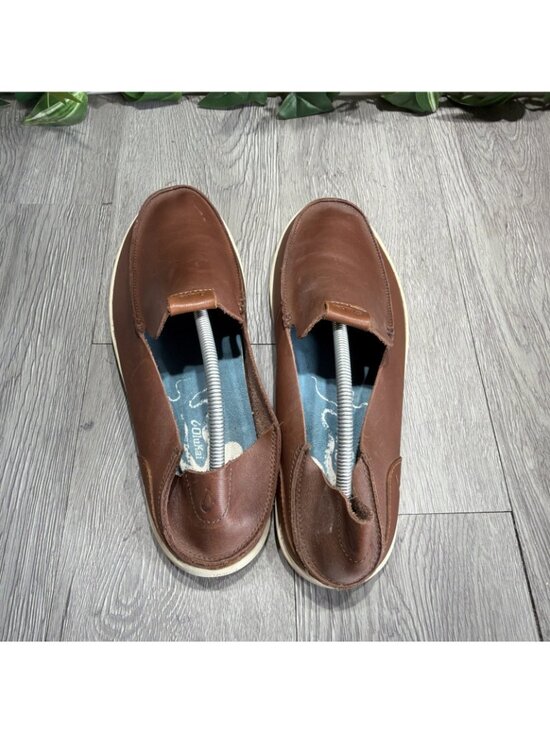 OluKai Mens Nalukai Slip On Shoes Size 11.5 Brown Leather Moc Loafer Convertible main image 5